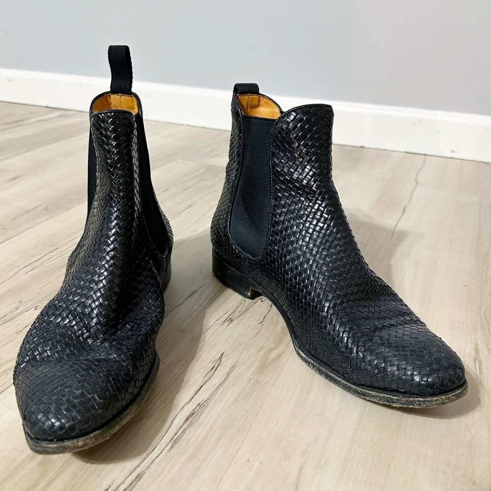 Carmina Braided Chelsea Boots 80306 Rain Size 8 Goodyear Weld Leather